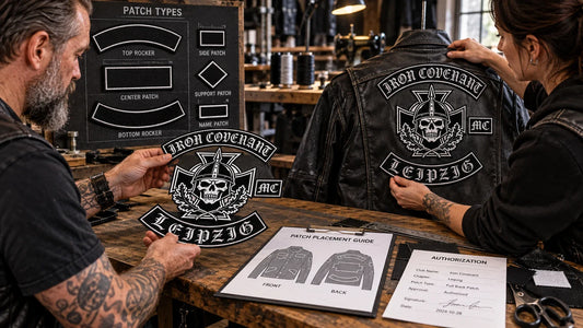 Iron Covenant riders review featured materials for Biker Patches: Types, Placement and Authorization.