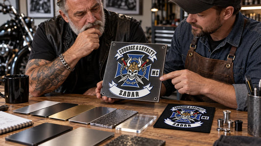Courage Loyalty editorial scene illustrating how to match plaque material, finish, legibility, mounting and maintenance to indoor, sheltered or exposed display conditions: featured.