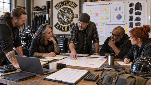Steel Vultures riders review featured materials for Motorcycle Club Time and Resource Management.