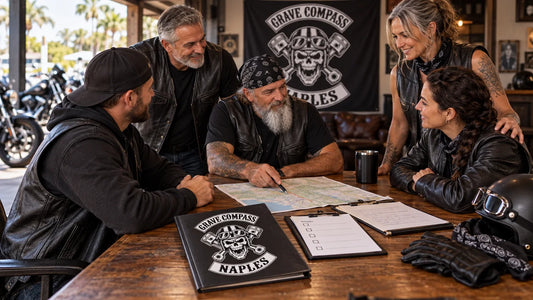 Grave Compass riders review featured materials for Motorcycle Club Onboarding: A Guide for Organizers.