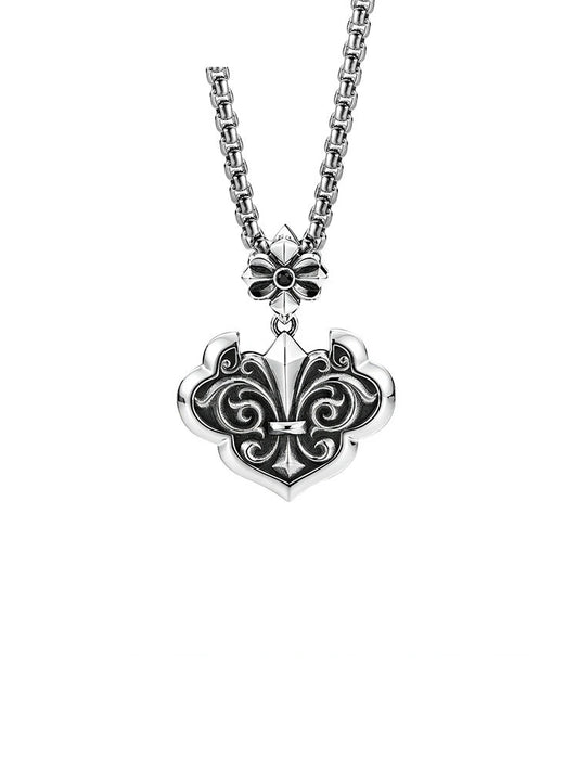 Peace Lock Sterling Silver Biker Pendant — clean product front view