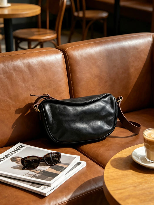vintage vegetable-tanned leather men's crossbody bag 1