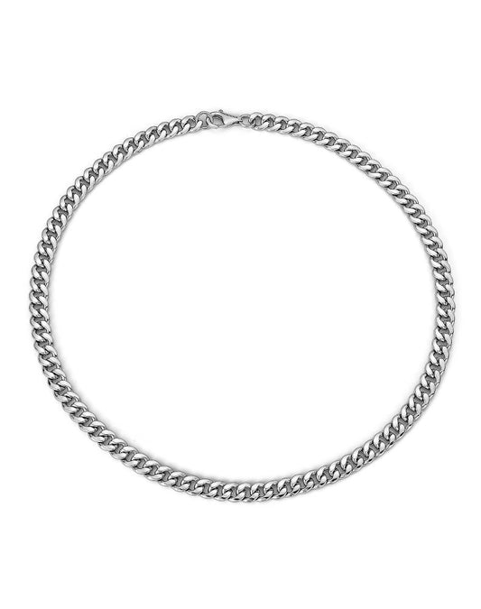 Heavy Cuban Sterling Silver Biker Chain Necklace — product detail view 2