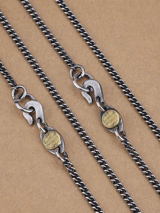 Sterling Silver Infinity Accent Biker Necklace - logo-free product view