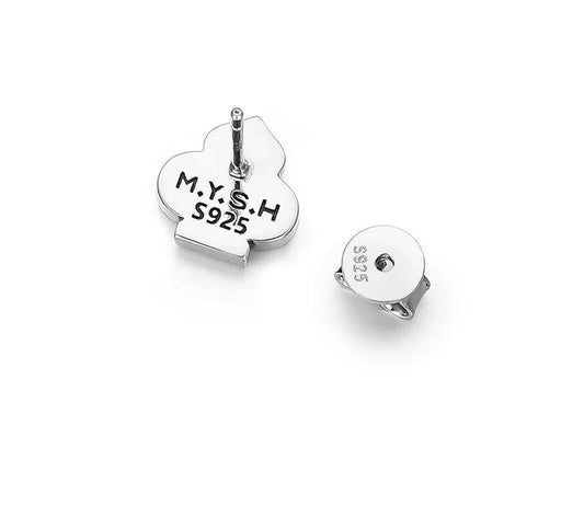 Sterling Silver Club Suit Stud Earrings for Bikers - view 1