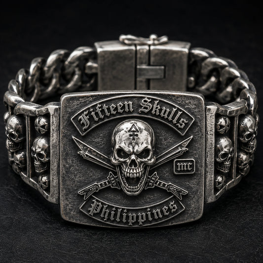 Fifteen Skulls Philippines premium 925 sterling silver bracelet