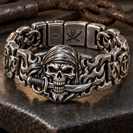 Black Harbor Liverpool bracelet showing deep antique oxidized silver recesses and polished raised details