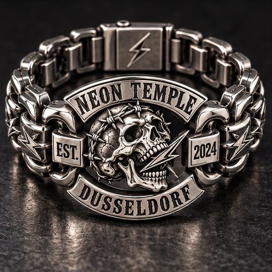 Neon Temple Dusseldorf bracelet with mirror bright high polish silver surfaces