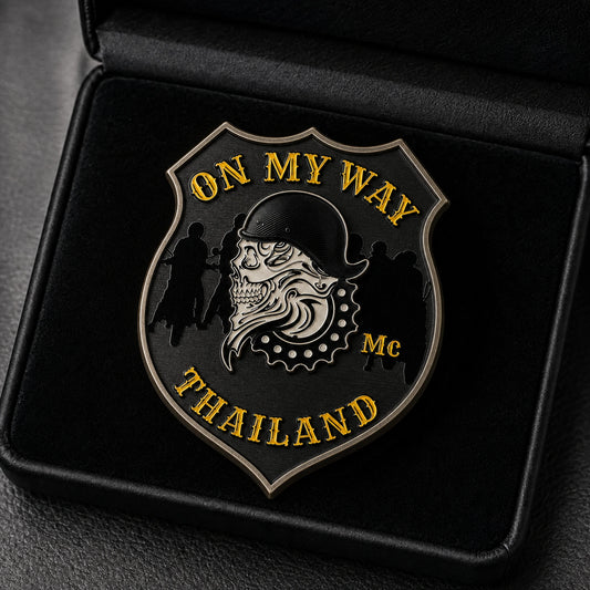 Authorized officer or member recognition pin; non-circular officer shield shape with a solid one-piece metal backplate.