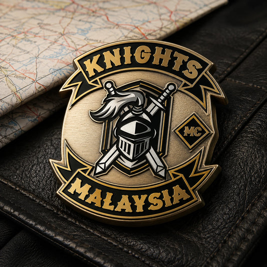 Motorcycle run and rally enamel pin.