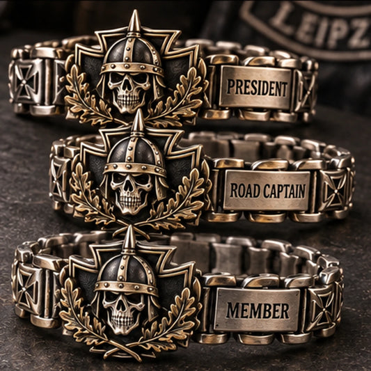Iron Covenant Leipzig matching bracelets personalized for president road captain and member