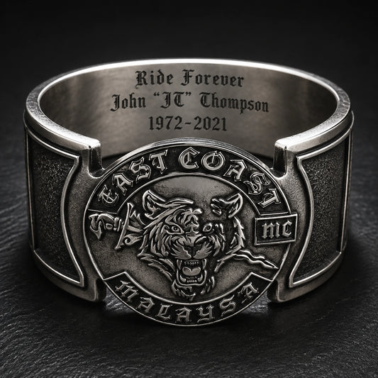 East Coast Motorcycle Club bracelet with memorial inner engraving