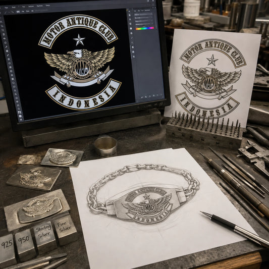 Motor Antique Club Indonesia logo prepared for custom bracelet design