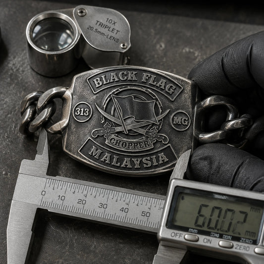 Black Flag Chopper Malaysia custom bracelet sample inspection