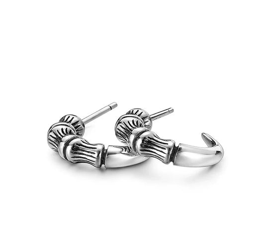 Sterling Silver Dragon Claw Stud Earrings for Bikers - view 1