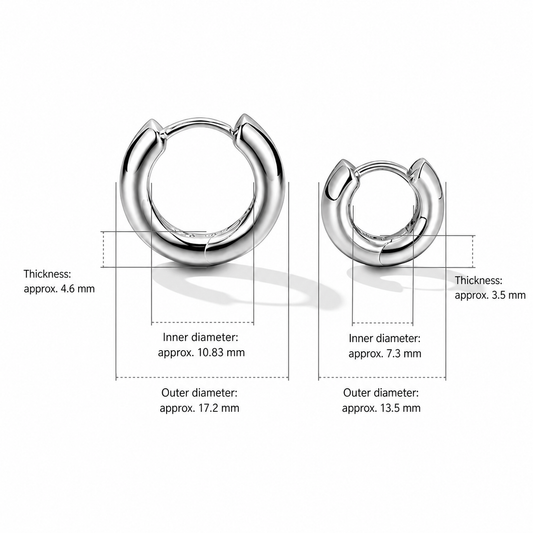 Sterling Silver Biker Hoop Earrings for Bikers - product-only front view