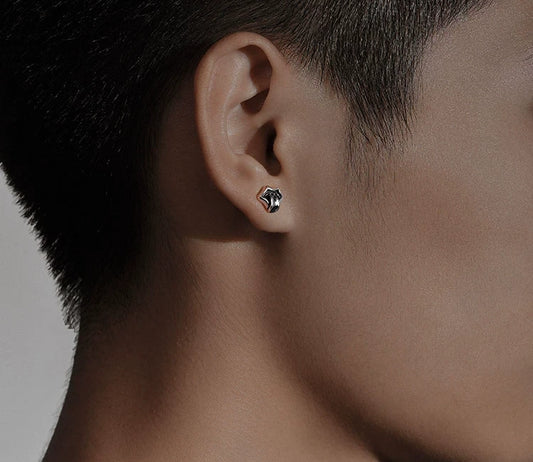 Sterling Silver Tongue Stud Earrings for Bikers - view 1
