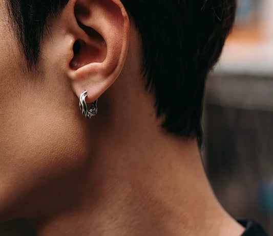 Sterling Silver Möbius Drop Earrings for Bikers - view 2