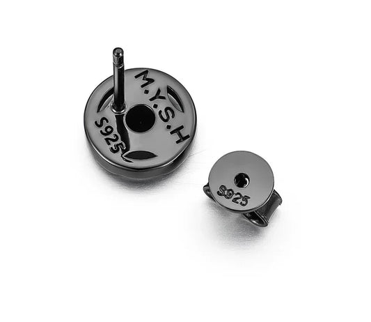 Sterling Silver Barbell Hoop Earrings for Bikers - view 1