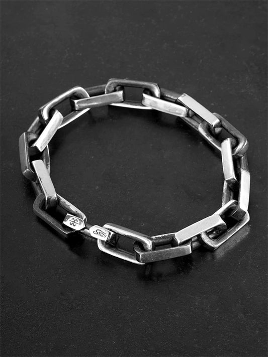 Square Hidden Clasp 925 Silver Cuban Bracelet product view 1