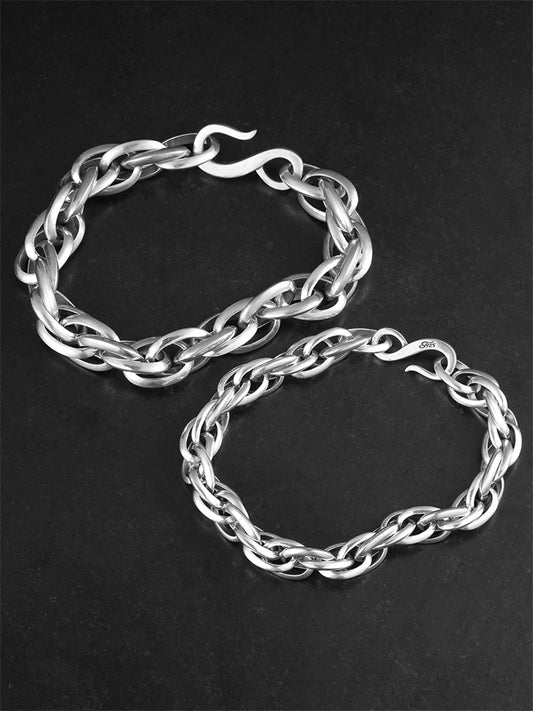 Infinity Double-Ring 925 Sterling Silver Bracelet product view 1