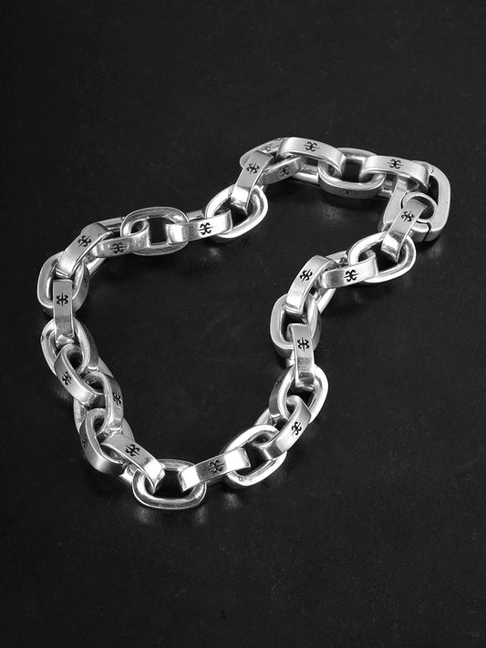 Flame Totem 925 Sterling Silver Biker Bracelet product view 1