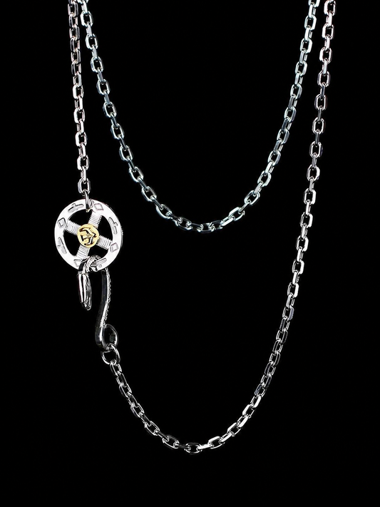 Sterling Silver Eagle Hook Mariner Chain Necklace - logo-free product view