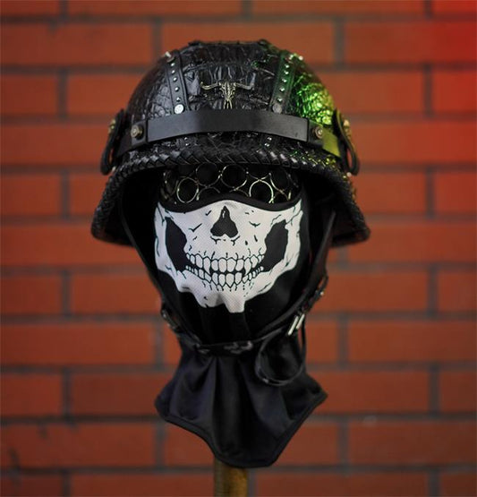 decorative-OpenFace-helmet-Crocodile-Leather