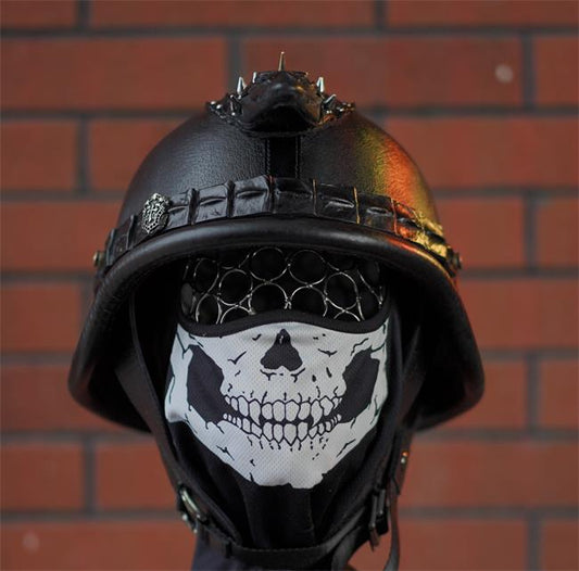 decorative-OpenFace-helmet-Cowhide-Crocodile-Leather