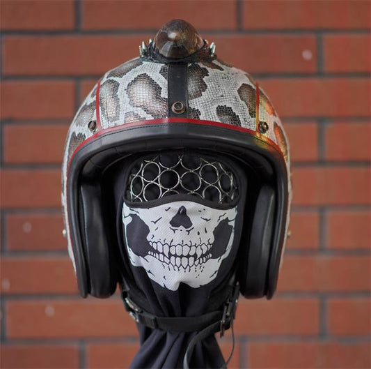 decorative-3/4helmet-Cowhide-imitating-SnakeSkin