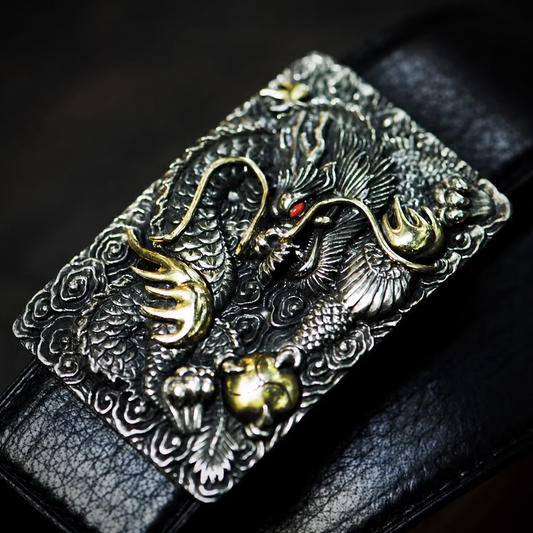 Antler Engraved White Copper Buckle Suede Leather Biker Belt – Complete antler buckle belt