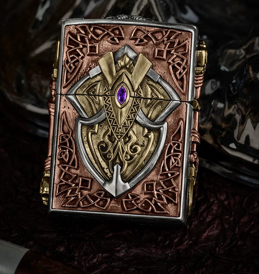 Ares God of War 3D Relief Biker Lighter – clean product detail view 1