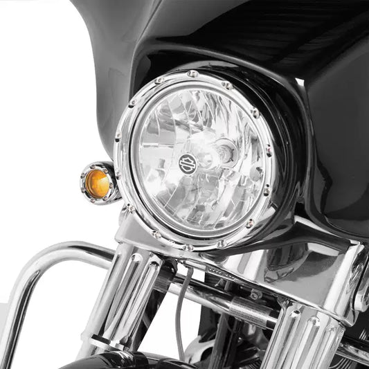 Chrome LED headlight bezel ring for Harley Touring motorcycles