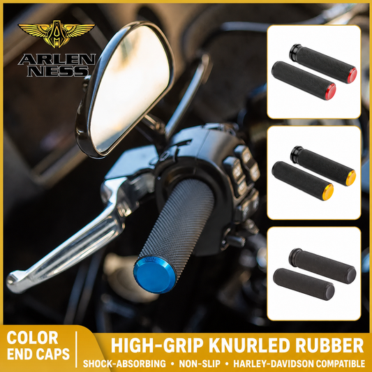 Arlen Ness knurled rubber grips for Harley-Davidson motorcycles