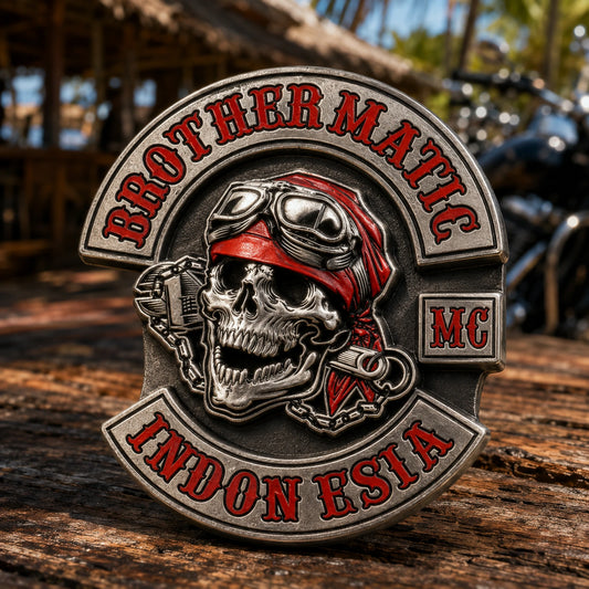 Black nickel custom motorcycle club 3D color pin