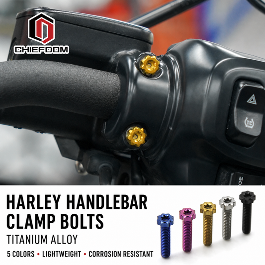 Chiefdom titanium alloy handlebar clamp bolts for Harley-Davidson
