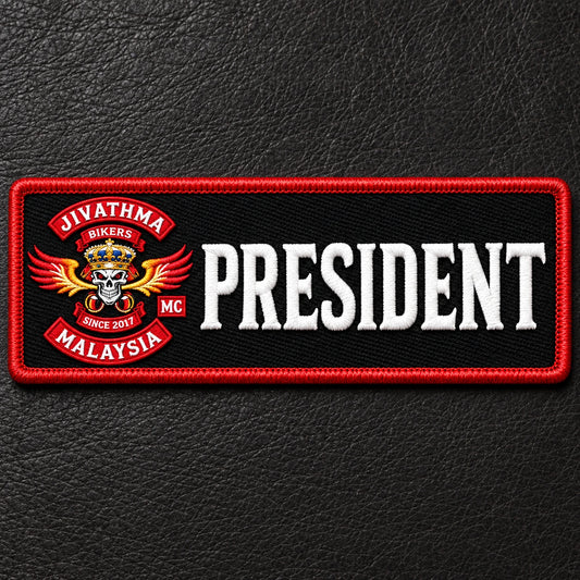 Custom officer patch with an approved motorcycle club logo element.