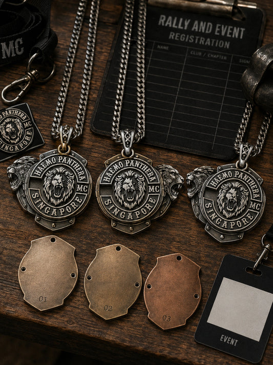 Custom motorcycle club necklace and pendant design