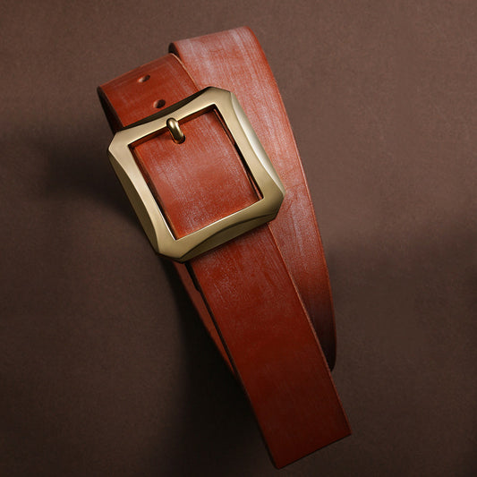 Descending Dragon Hand-Waxed Bridle Leather Biker Belt — product view