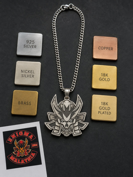 Custom motorcycle club necklace and pendant design