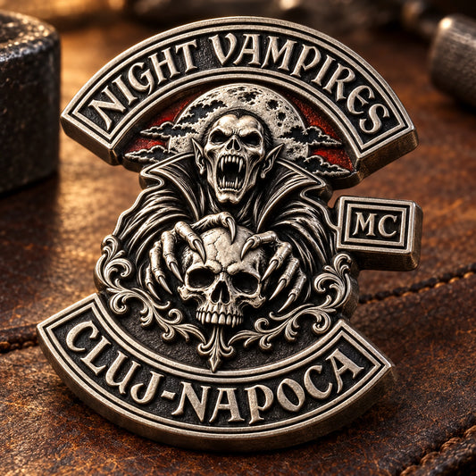Night Vampires Cluj-Napoca fully sculpted 3D motorcycle club pin
