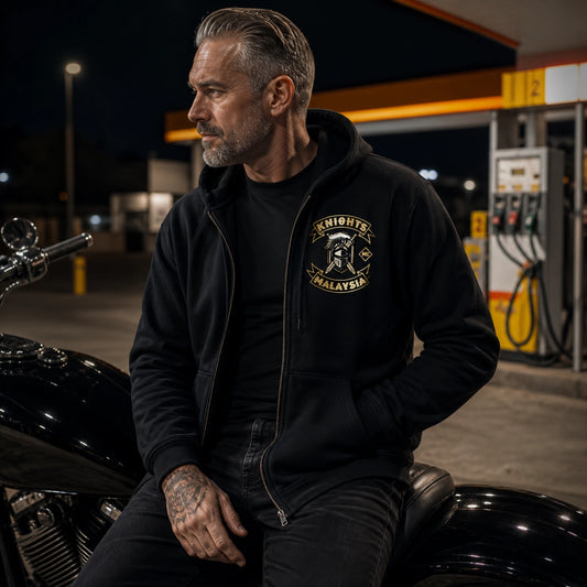 full zip motorcycle club hoodie