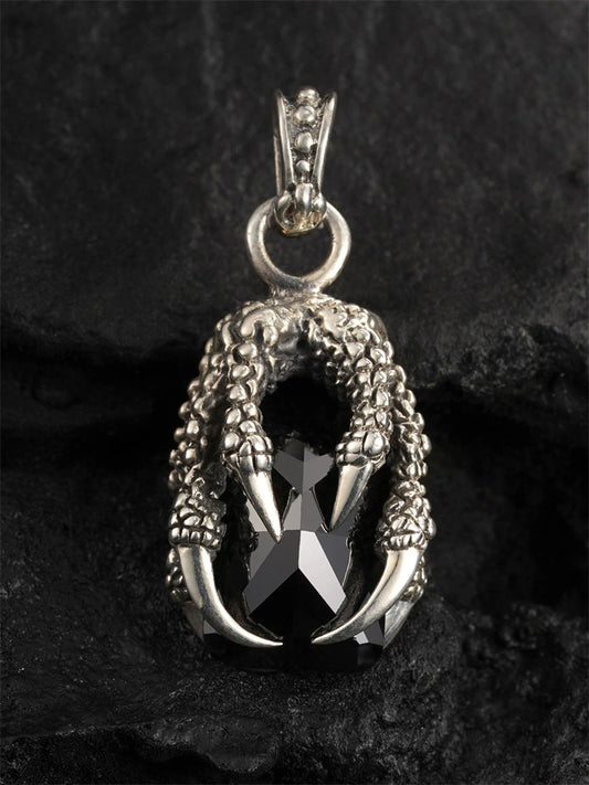 gemstone dragon claw sterling silver biker pendant product view 1