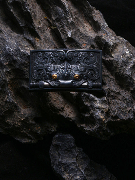 Guardian Beast Sword Silver Biker Belt — product view