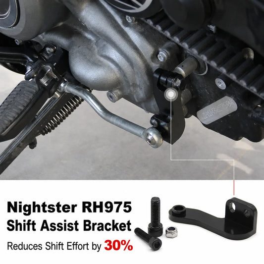 Shift assist bracket kit for Harley Nightster RH975 designed to reduce shift effort