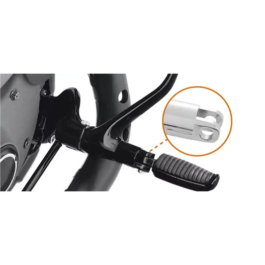 Harley Sportster forward foot peg mount installed close-up