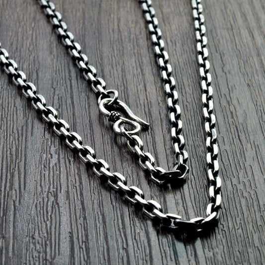 Heavy Antiqued Sterling Silver Mariner Chain Necklace - view 1