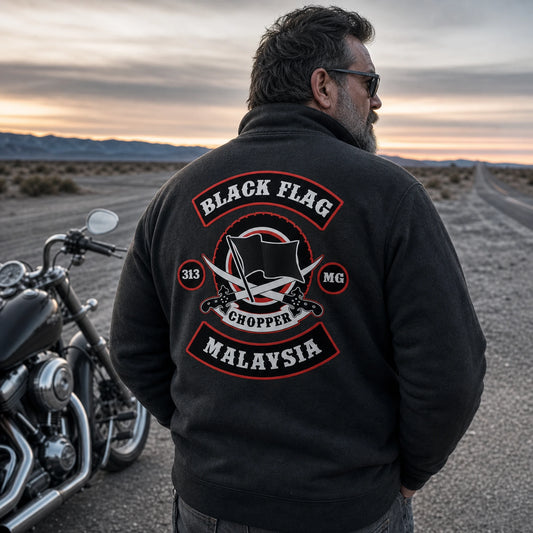 heavyweight fleece motorcycle club hoodie