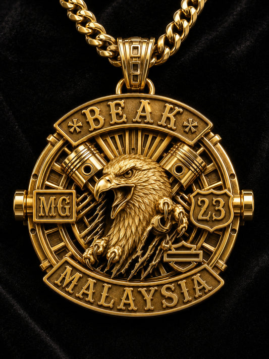 Custom motorcycle club necklace and pendant design