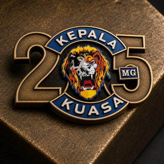 Motorcycle club anniversary badge with a dominant 25 milestone number and official club logo.